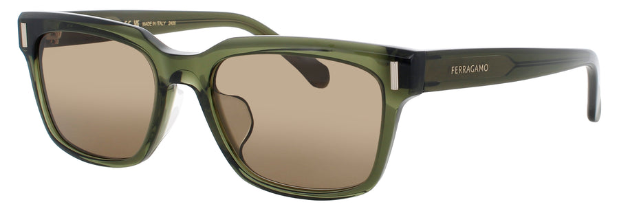 SALVATORE FERRAGAMO SF2043SLB Frame TRANSPARENT GREEN Lens GREEN