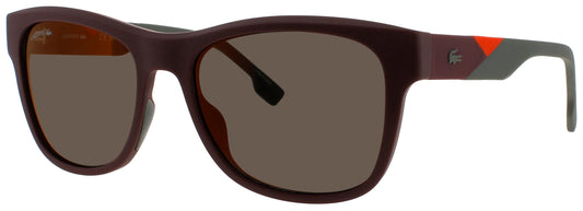LACOSTE L6043S Frame MATTE BURGUNDY/ORANGE MIRRO Lens BROWN TINT