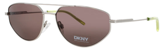 DKNY DK117S Frame SATIN SILVER/KIWI Lens BROWN