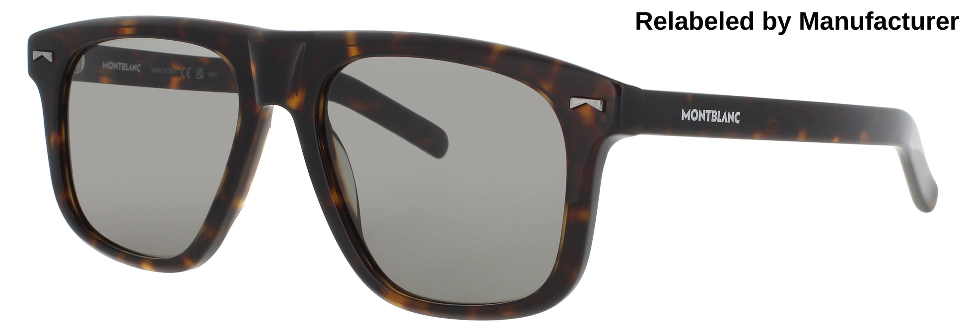 MONTBLANC MB0227S Frame HAVANA Lens GREEN TINT