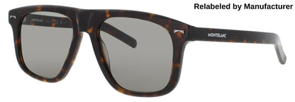 MONTBLANC MB0227S Frame HAVANA Lens GREEN TINT