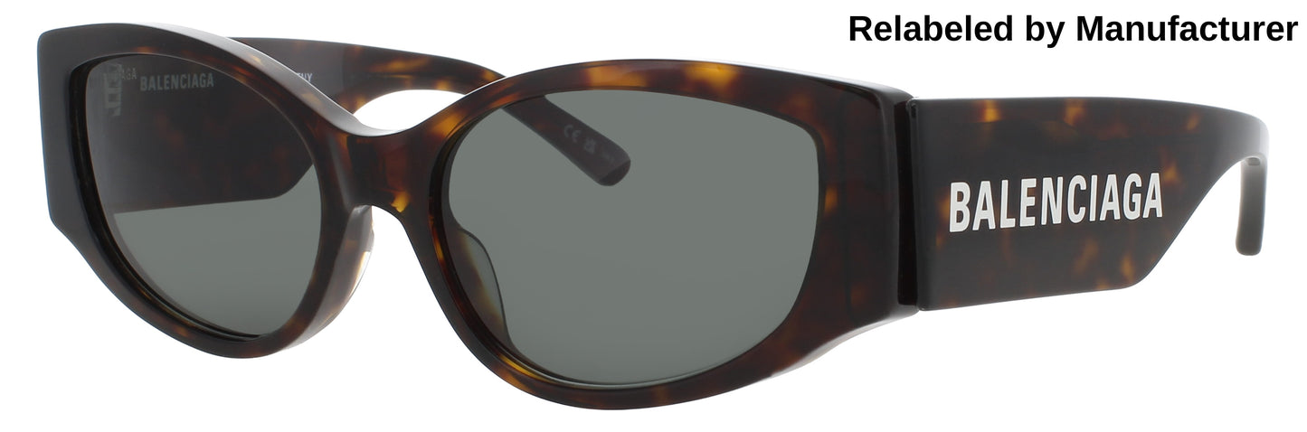 BALENCIAGA BB0258S Frame HAVANA Lens GREEN TINT