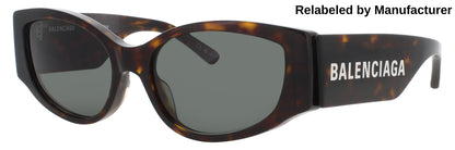 BALENCIAGA BB0258S Frame HAVANA Lens GREEN TINT