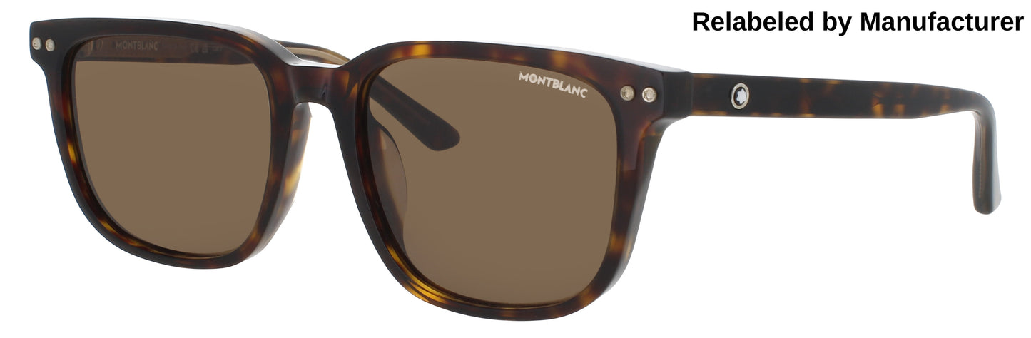 MONTBLANC MB0258SA Frame HAVANA Lens BROWN TINT