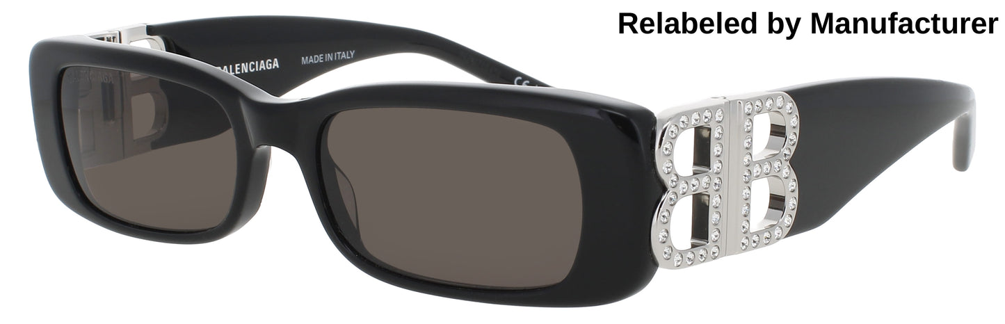 BALENCIAGA BB0096S Frame SILVER/BLACK Lens SMOKE
