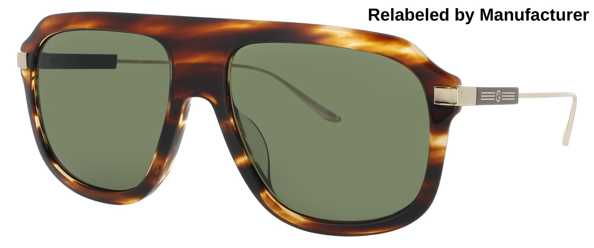 GUCCI GG1309S Frame HAVANA/GOLD Lens GREEN TINT