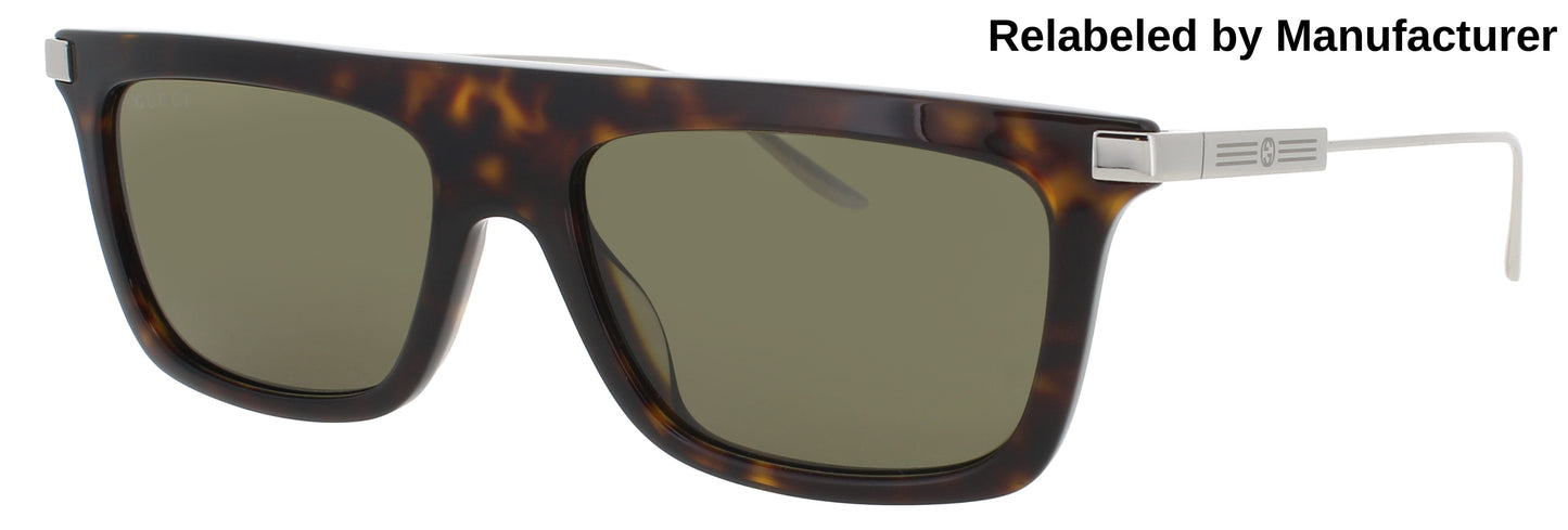 GUCCI GG1437S Frame HAVANA/SILVER Lens GREEN TINT