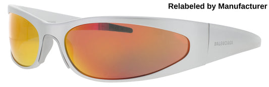 BALENCIAGA BB0290S Frame SILVER Lens RED MIRROR