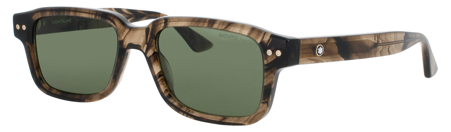MONTBLANC MB0286S Frame BROWN Lens GREEN TINT