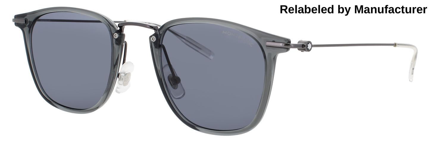 MONTBLANC MB0295S Frame RUTHENIUM Lens BLUE TINT