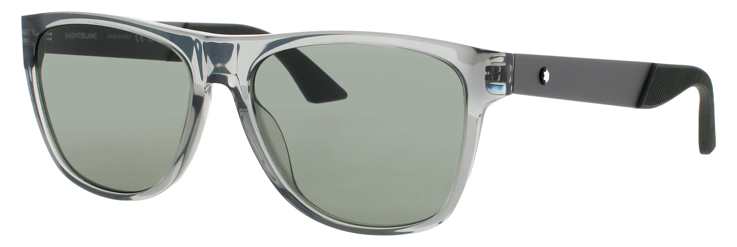 MONTBLANC MB0298S Frame RUTHENIUM Lens GREEN TINT