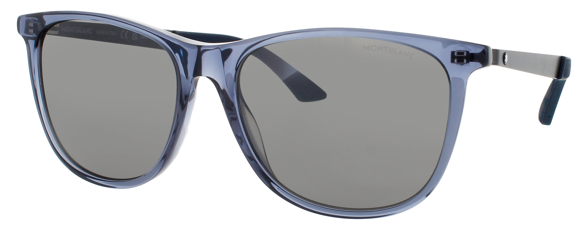 MONTBLANC MB0330S Frame BLUE RUTHENIUM Lens SILVER MIRROR