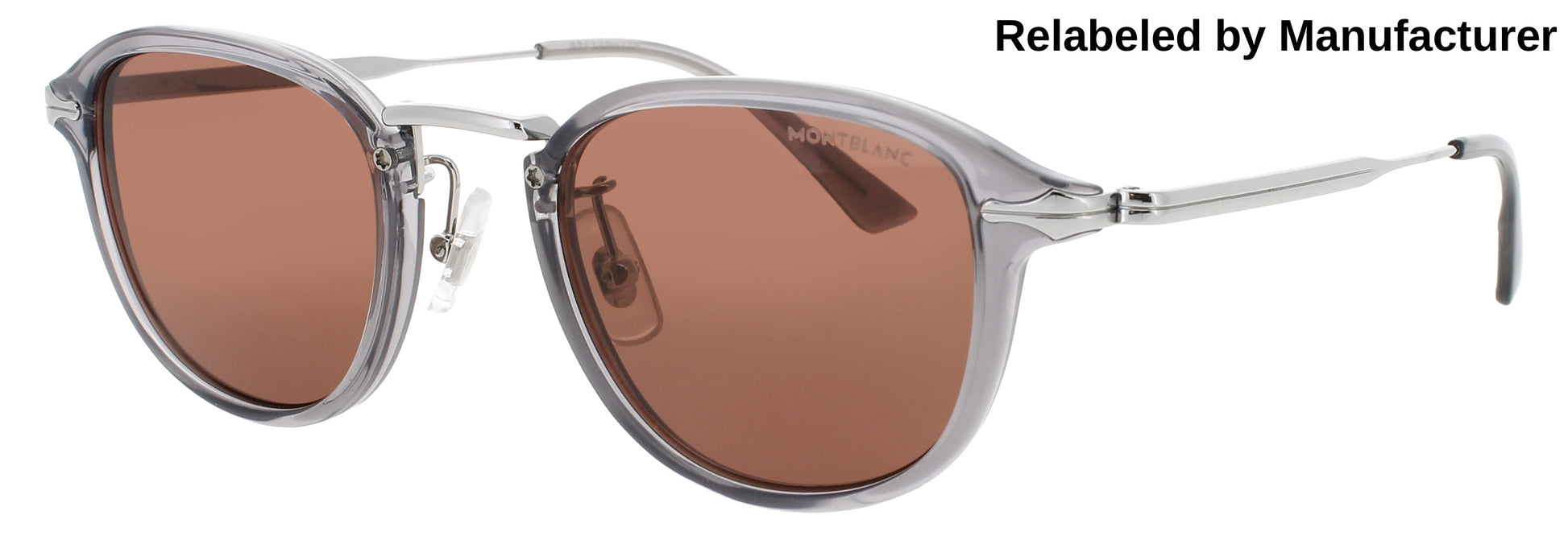 MONTBLANC MB0336S Frame GREY/SILVER Lens BROWN TINT