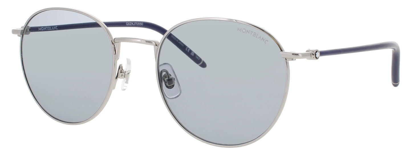 MONTBLANC MB0343SA Frame SILVER/BLUE Lens SMOKE