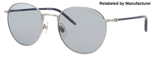 MONTBLANC MB0343SA Frame SILVER/BLUE Lens SMOKE