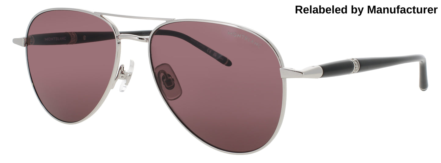 MONTBLANC MB0345S Frame SILVER/BLACK Lens VIOLET