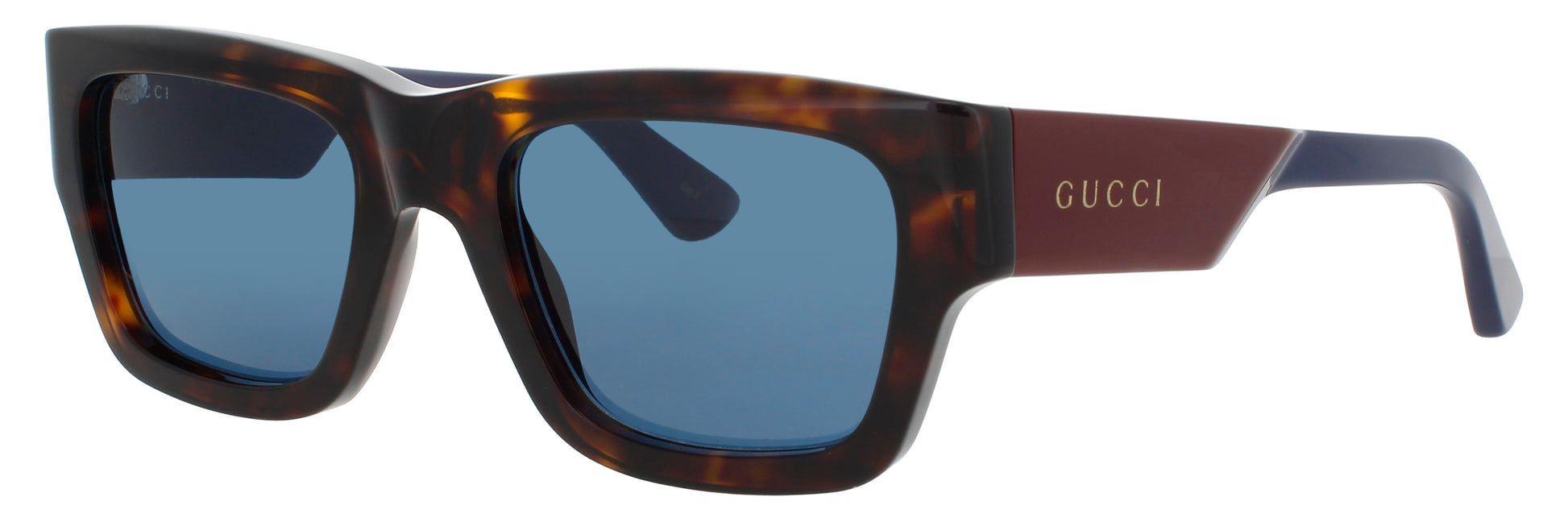 GUCCI GG1668S Frame HAVANA RED Lens BLUE TINT