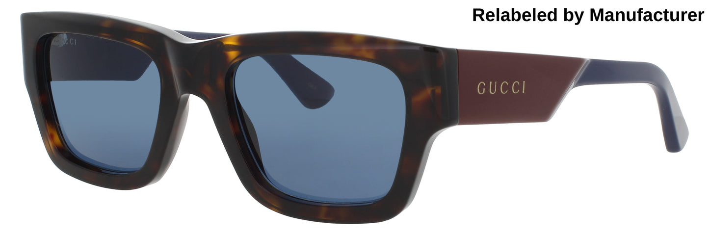 GUCCI GG1668S Frame HAVANA RED Lens BLUE TINT