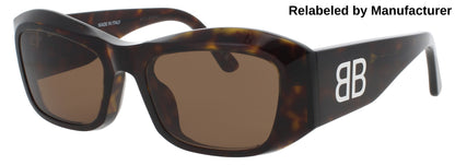 BALENCIAGA BB0397SA Frame HAVANA Lens BROWN TINT