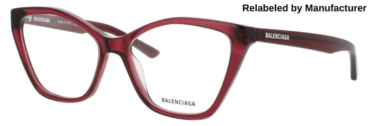 BALENCIAGA BB0405O Frame BURGUNDY Lens DEMO