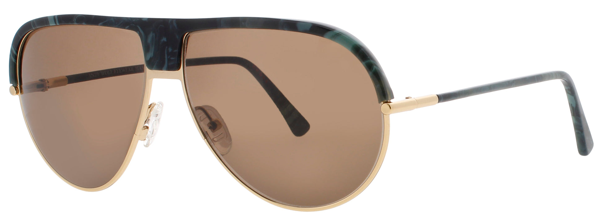 ANDY WOLF MIGHT  Frame GREEN/GOLD Lens BROWN