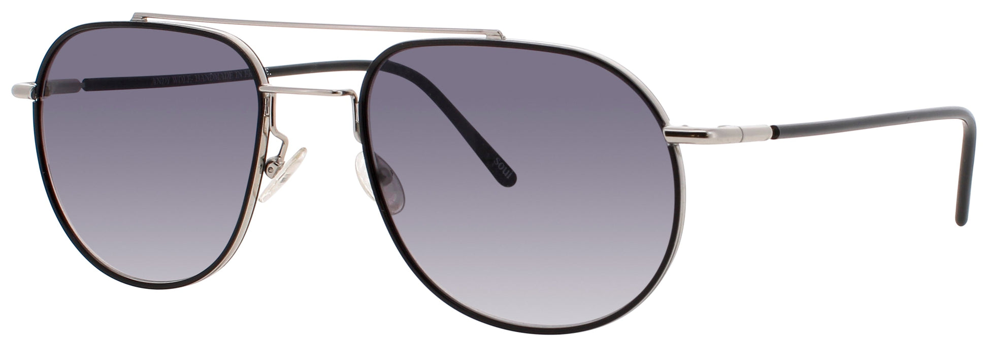 ANDY WOLF RENÉ K.  Frame SILVER/BLACK Lens GREY GRADIENT