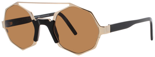 ANDY WOLF ARLO  Frame GOLD/BLACK Lens BROWN