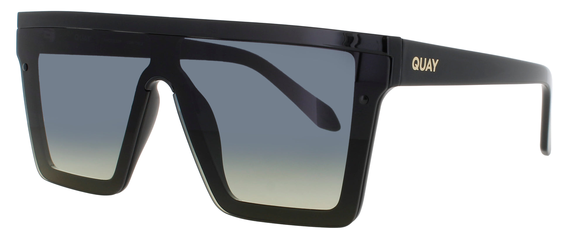 QUAY HINDSIGHT Frame BLACK  Lens SMOKE TO GREEN GRADIENT