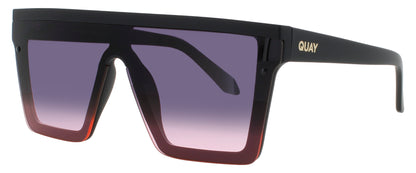 QUAY HINDSIGHT Frame BLACK  Lens BLACK TO PINK GRADIENT