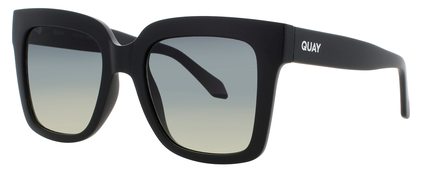QUAY ICY Frame MATTE BLACK Lens SMOKE TO GREEN GRADIENT