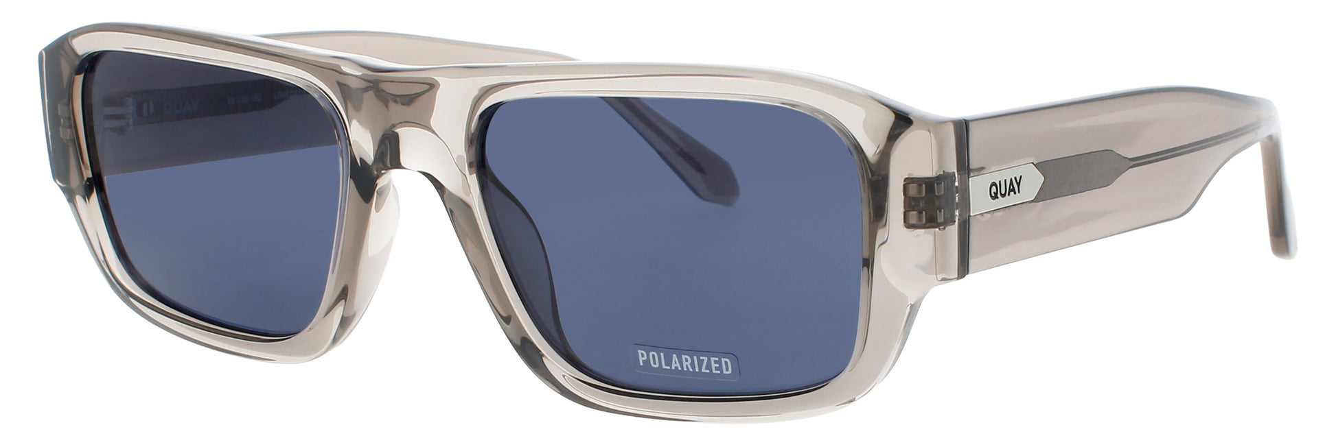QUAY NIGHT CAP Frame CRYSTAL GREY / SILVER Lens GREY POLARIZED