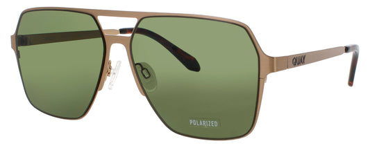 QUAY BACKSTAGE PASS Frame GOLD / TORTOISE Lens GREEN POLARIZED