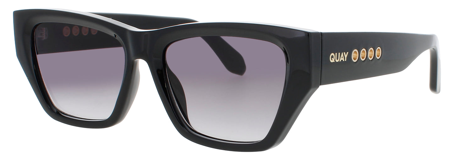 QUAY NO APOLOGIES Frame BLACK / GOLD Lens SMOKE GRADIENT