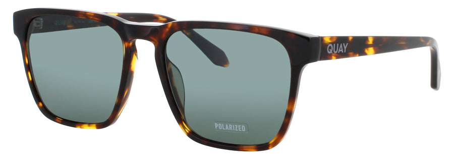 QUAY UNPLUGGED Frame YELLOW TORTOISE Lens GREEN POLARIZED