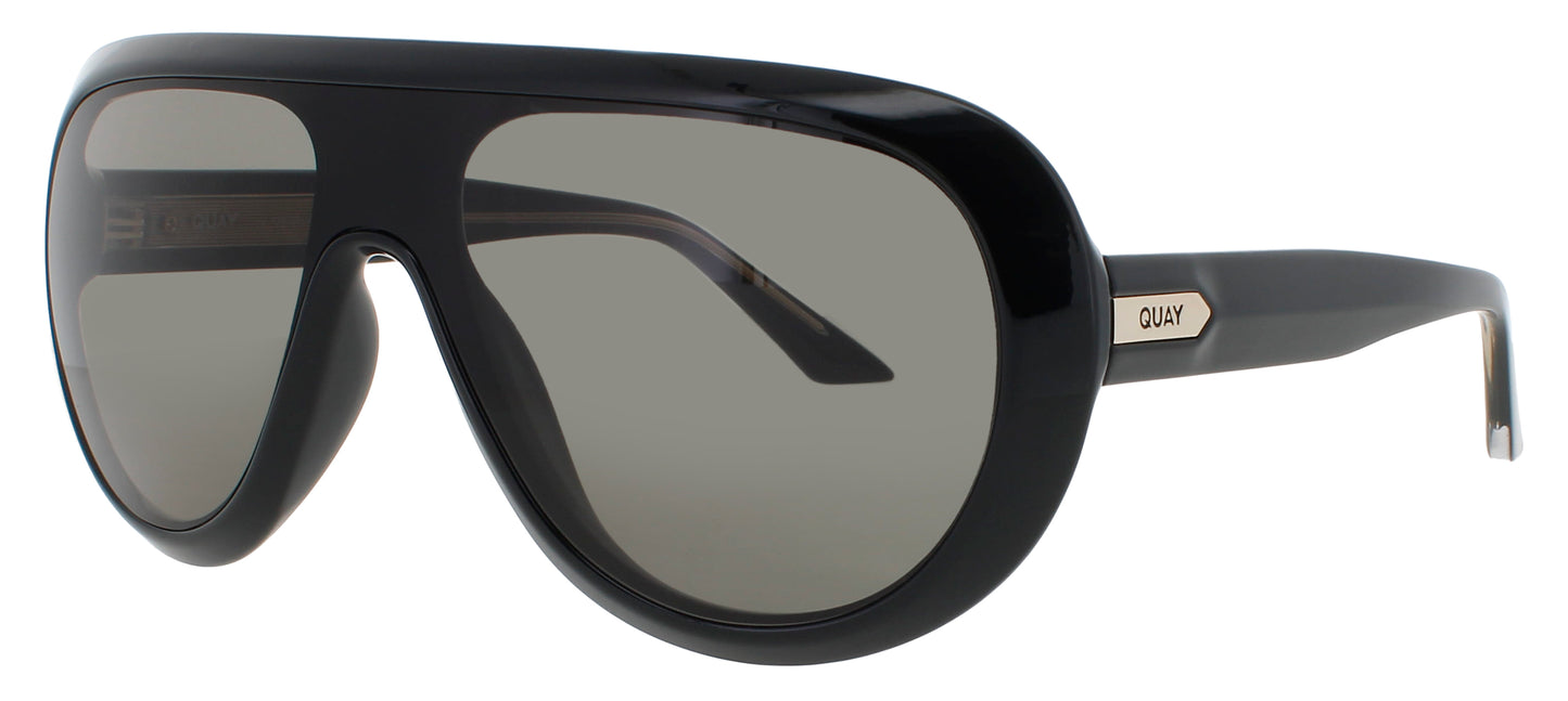 QUAY SET LIST Frame SHINY BLACK / GOLD Lens SMOKE