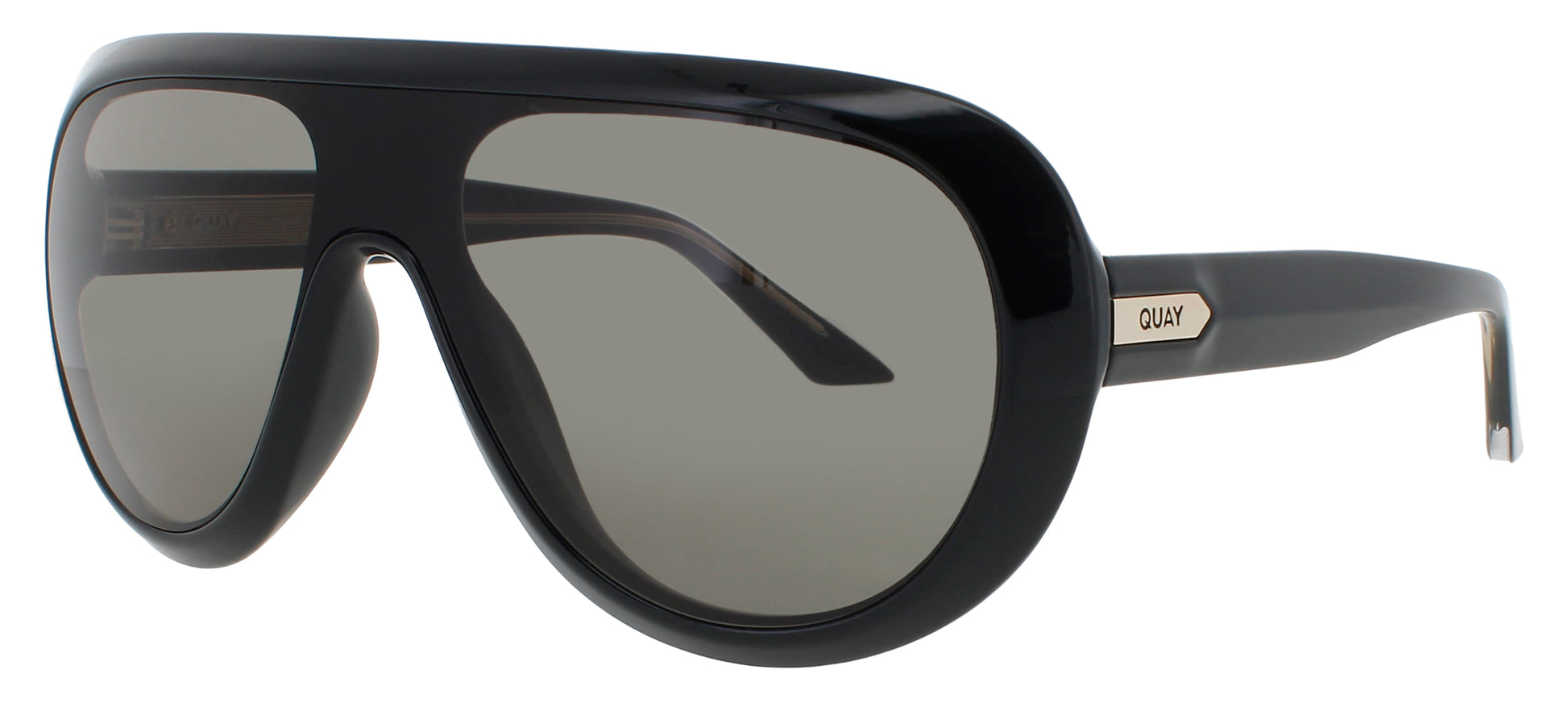 QUAY SET LIST Frame SHINY BLACK / GOLD Lens SMOKE