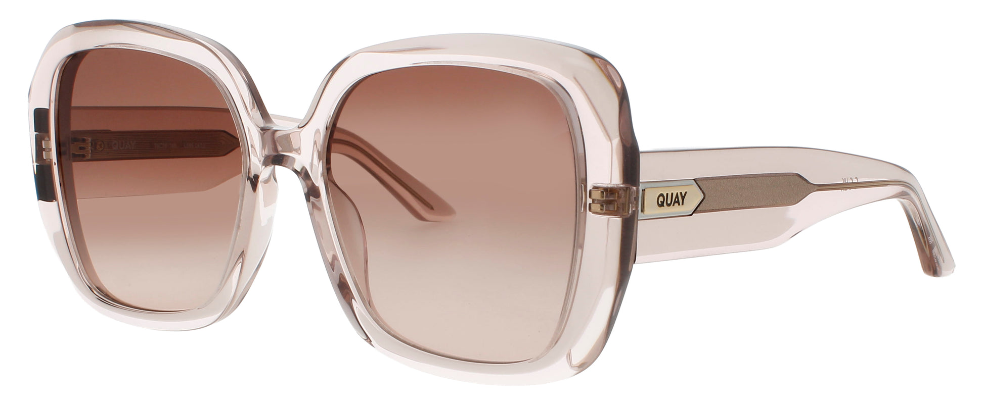 QUAY FULL GLAM Frame CRYSTAL BLUSH / GOLD Lens BROWN GRADIENT