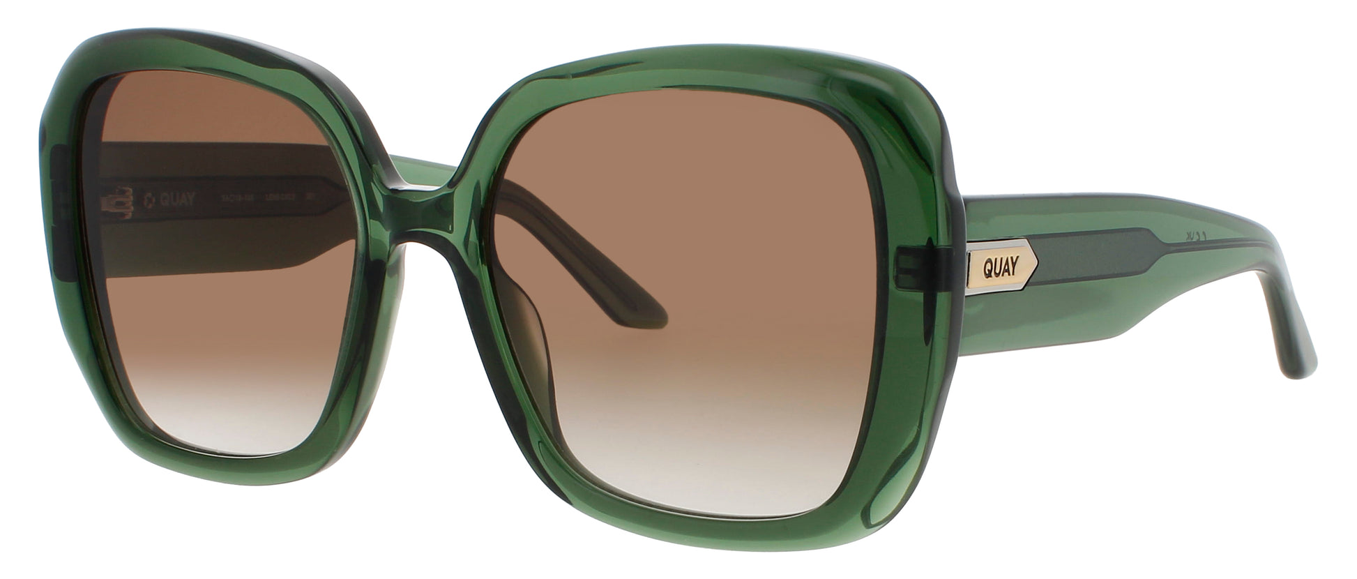 QUAY FULL GLAM Frame CRYSTAL SAGE / GOLD Lens GREEN GRADIENT
