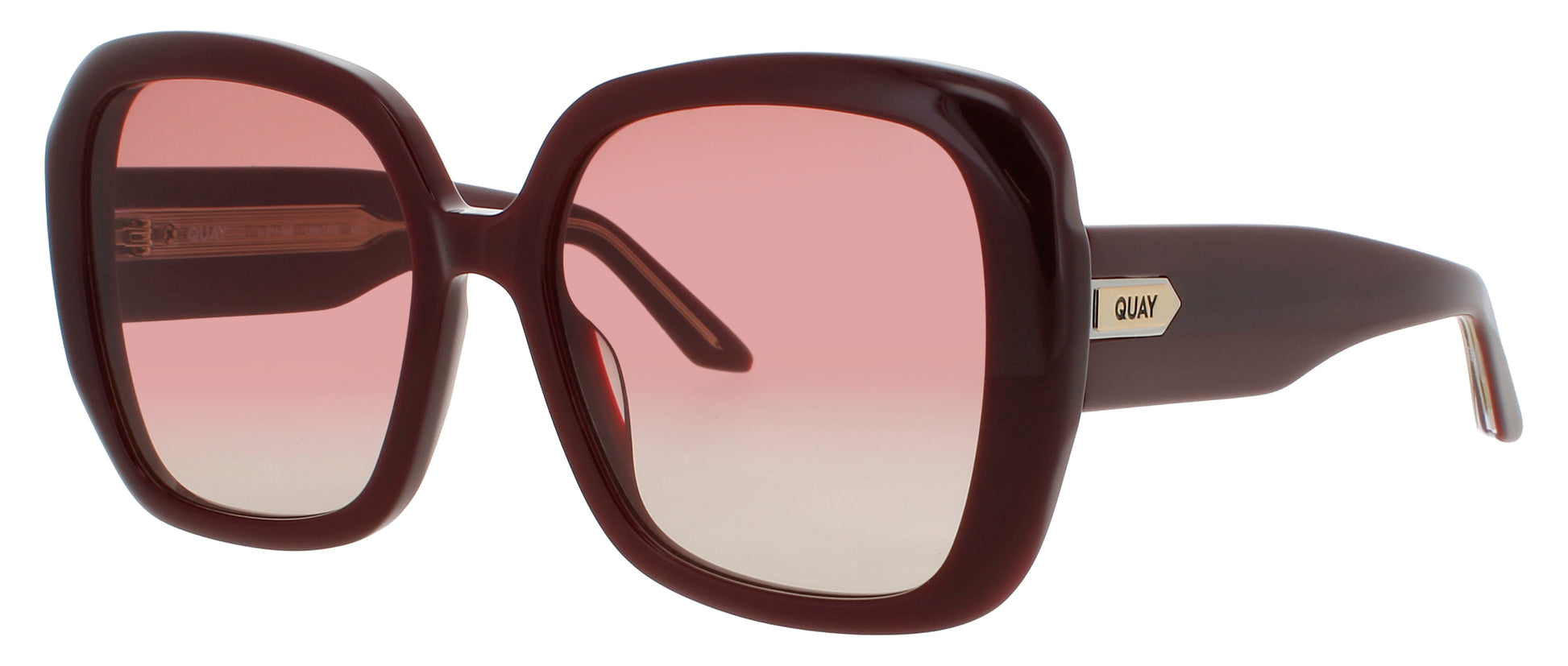 QUAY FULL GLAM Frame BURGUNDY Lens ROSE GRADIENT