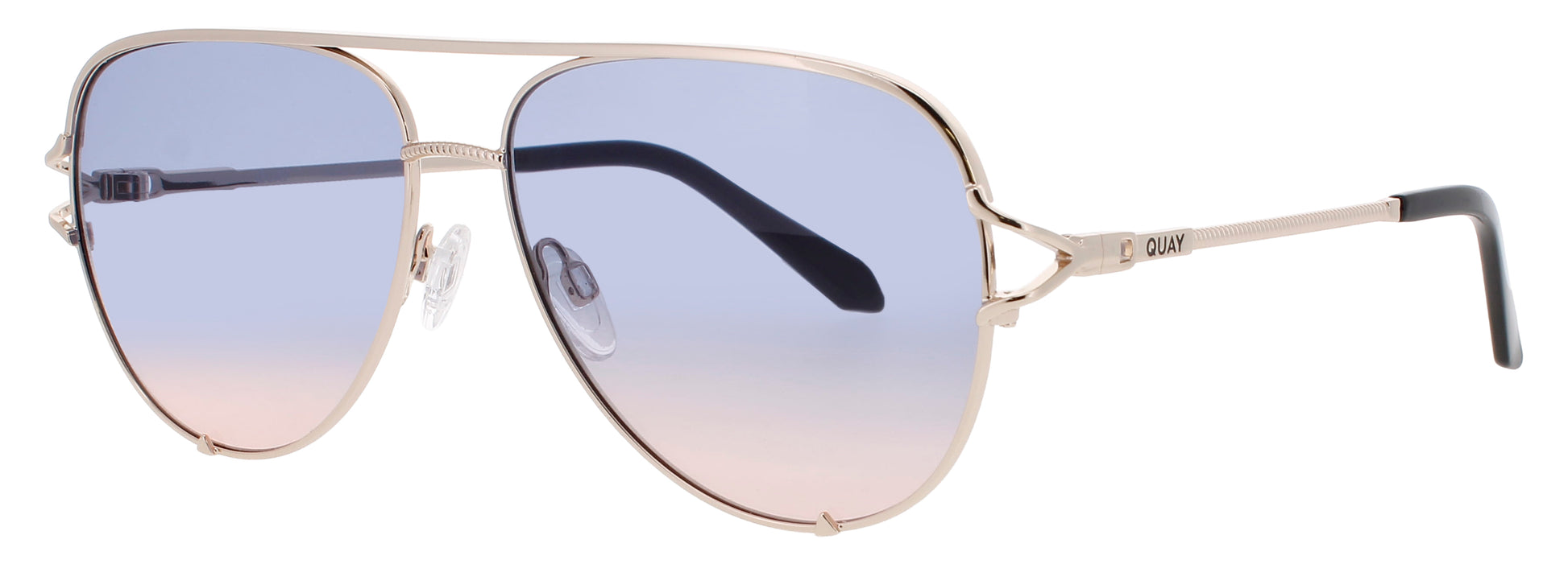 QUAY HIGH KEY TWIST Frame GOLD Lens BLUE/ROSE