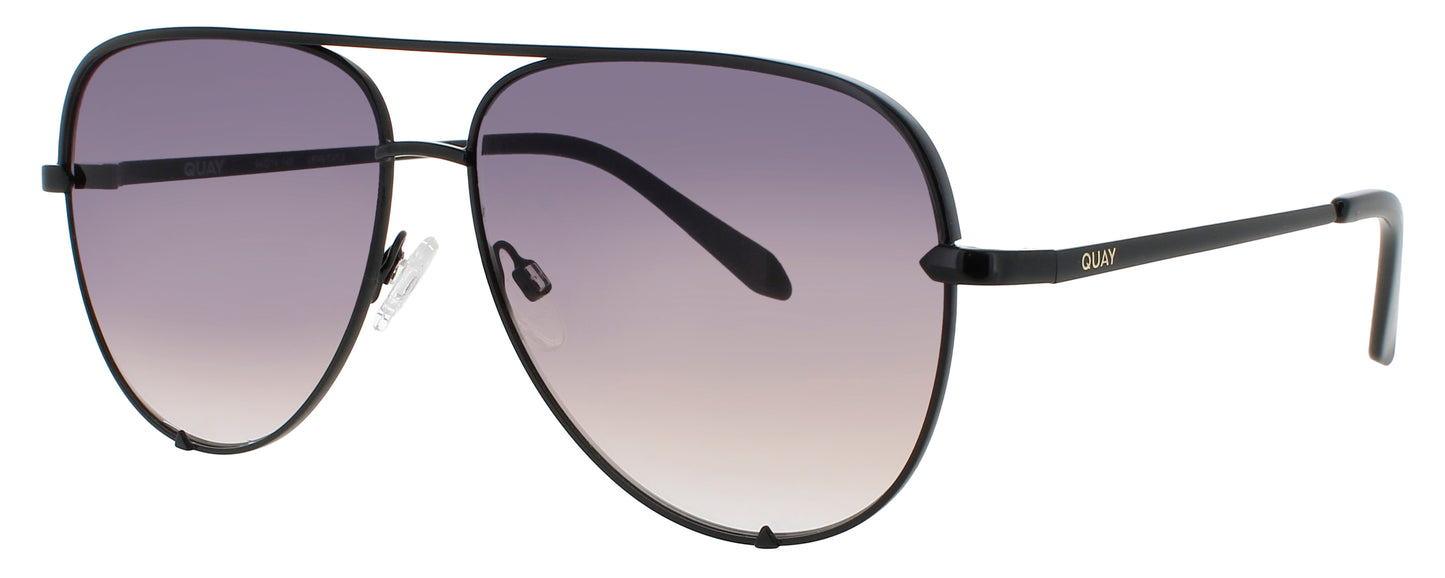 QUAY HIGH KEY Frame SHINY BLACK Lens PURPLE  TO BROWN GRADIENT
