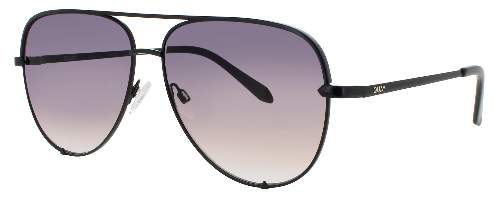 QUAY HIGH KEY Frame SHINY BLACK Lens PURPLE  TO BROWN GRADIENT