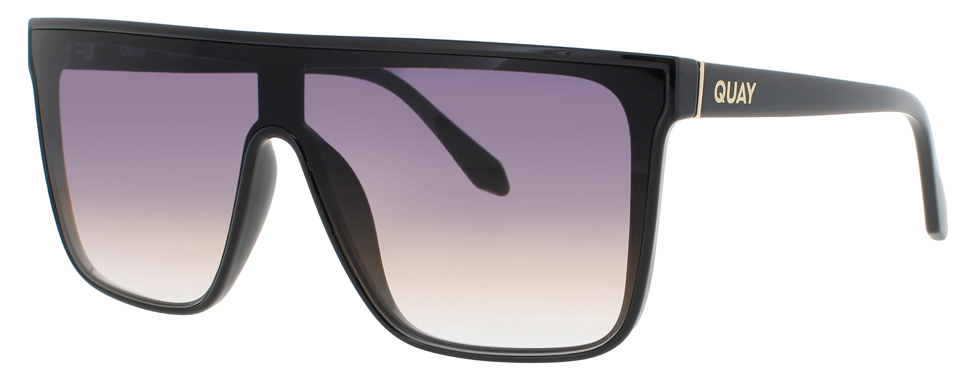 QUAY NIGHTFALL MEDIUM Frame SHINY BLACK / GOLD Lens PURPLE  TO BROWN GRADIENT