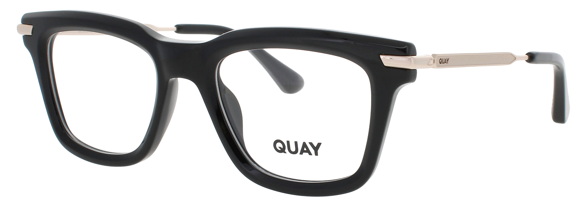 QUAY FIRST DRAFT RX Frame BLACK / GOLD Lens DEMO