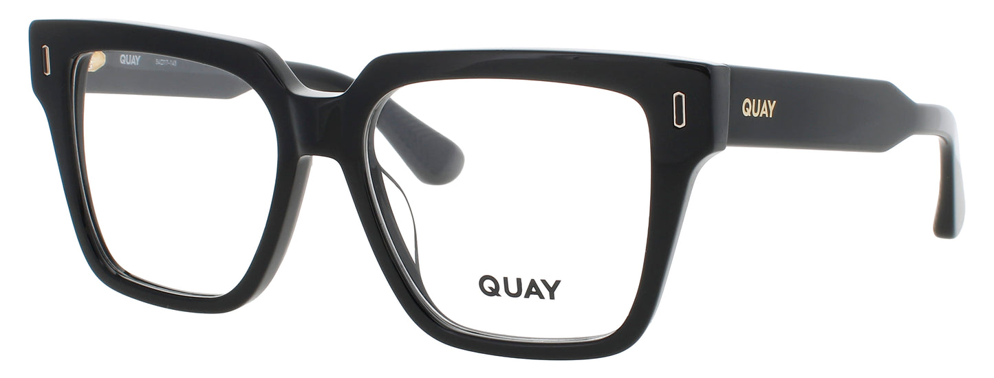 QUAY BOLD TYPE RX Frame SHINY BLACK / GOLD Lens DEMO