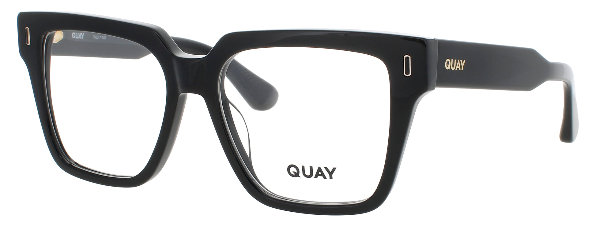QUAY BOLD TYPE RX Frame SHINY BLACK / GOLD Lens DEMO