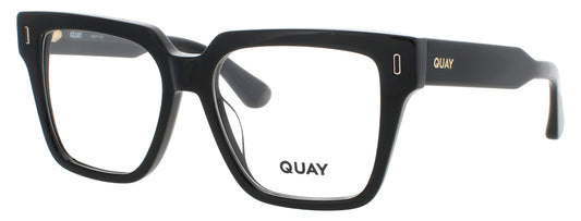 QUAY BOLD TYPE RX Frame SHINY BLACK / GOLD Lens DEMO
