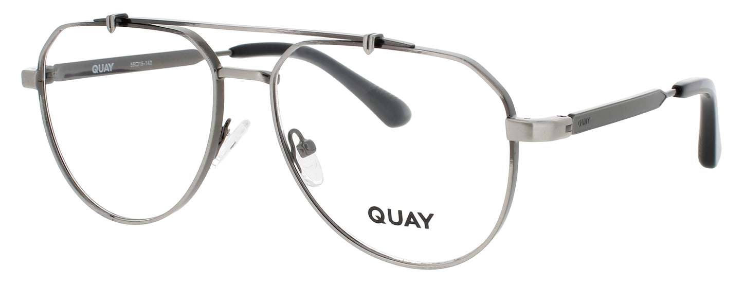 QUAY ALL CAPS RX Frame BRUSHED GUNMETAL Lens DEMO