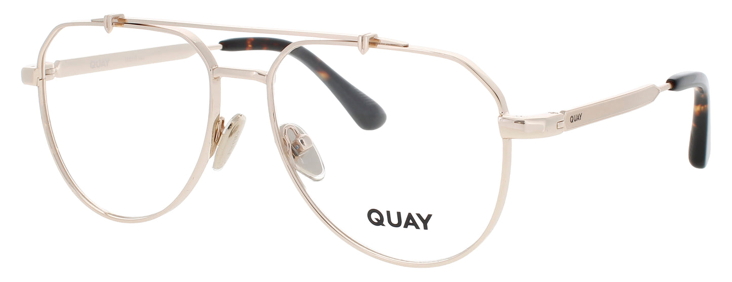 QUAY ALL CAPS RX Frame GOLD / TORTOISE Lens DEMO