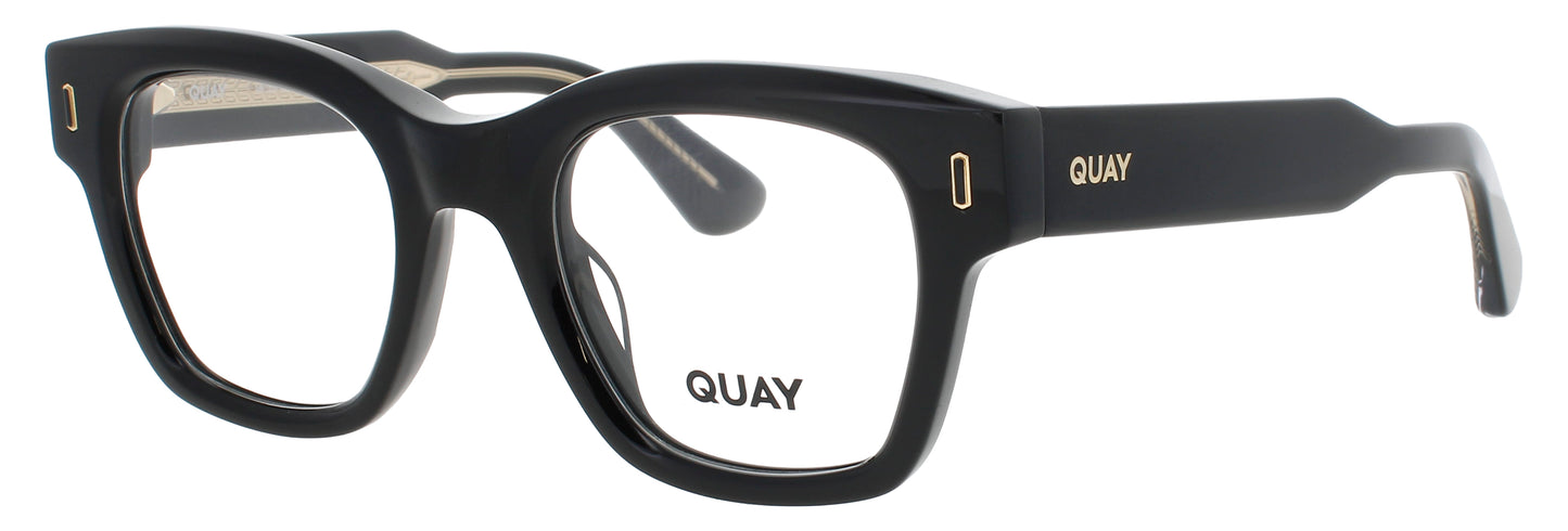 QUAY NOTE TO SELF RX Frame SHINY BLACK / GOLD Lens DEMO